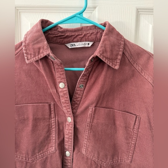 ZARA Corduroy Jacket/Shacket Mauve - Picture 2 of 3